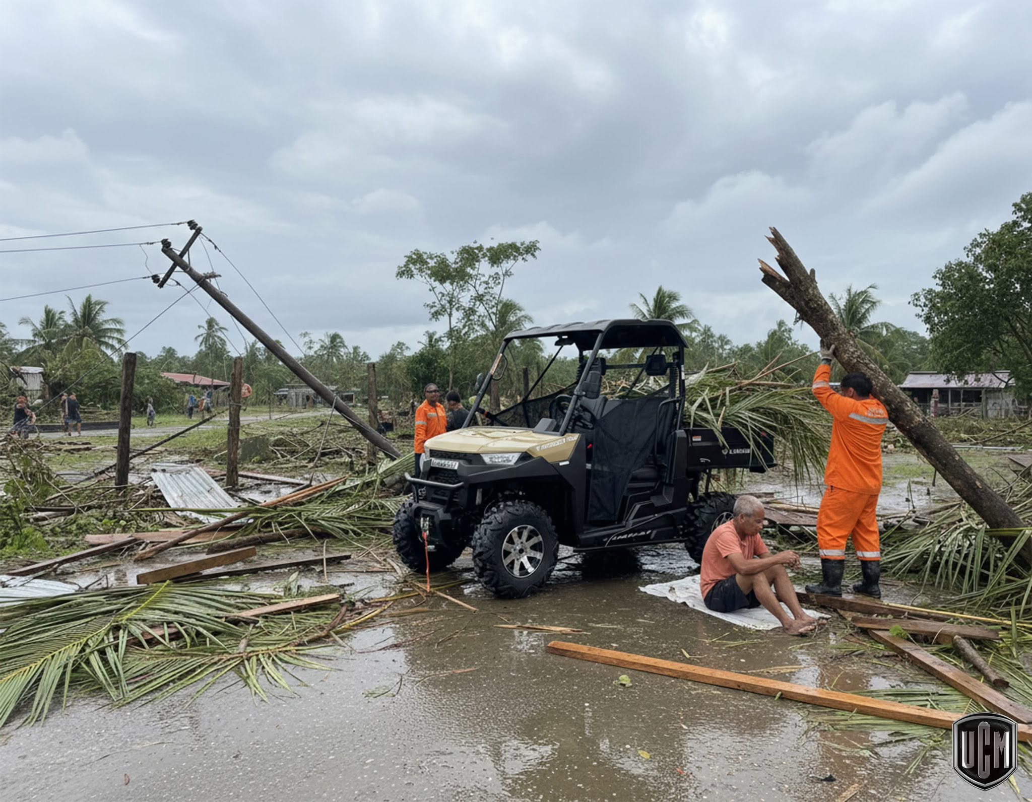 Utility vehicle in rough conditions